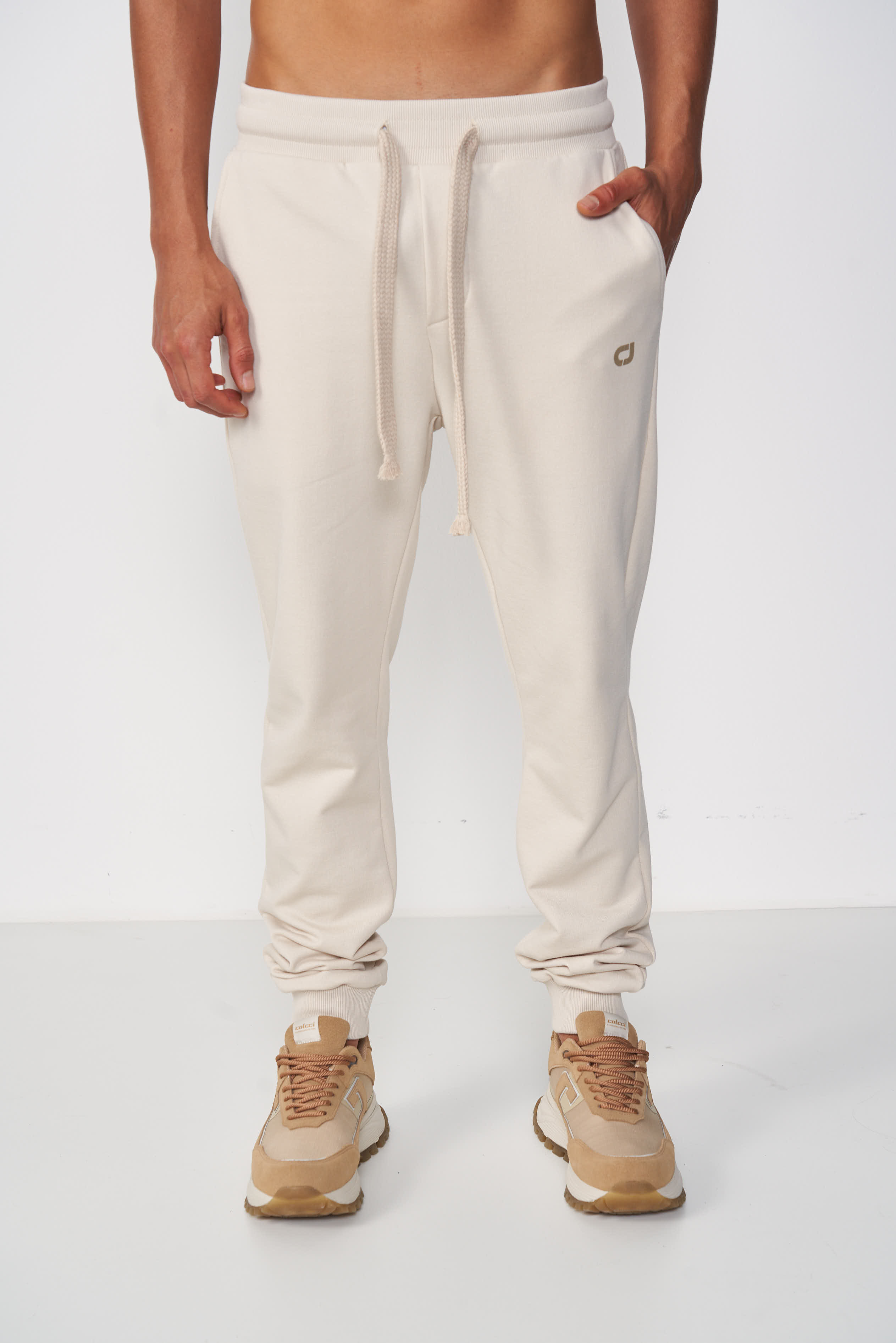 CALÇA MOLETOM G BEGE TAUPE