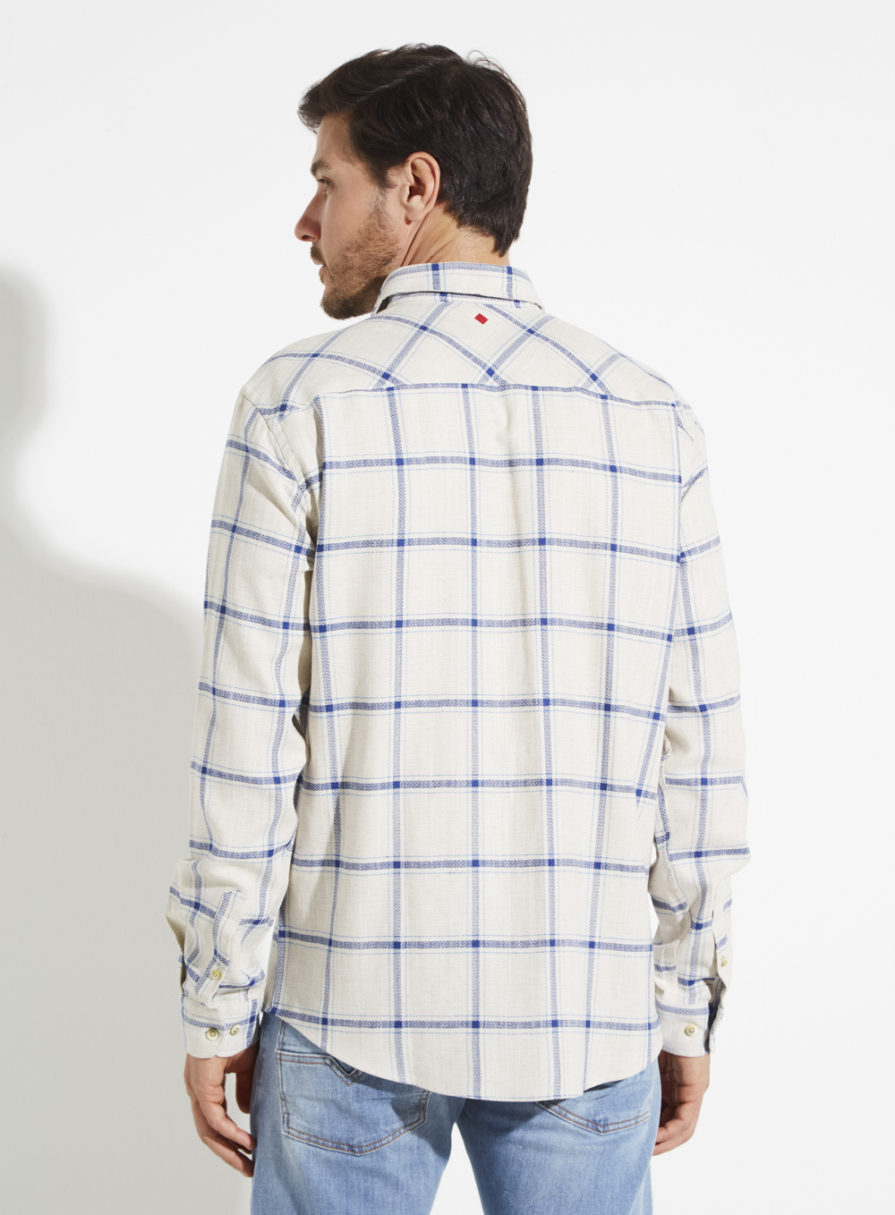 CAMISA LINHO XADREZ RELAX P XADREZ BG/AZUL