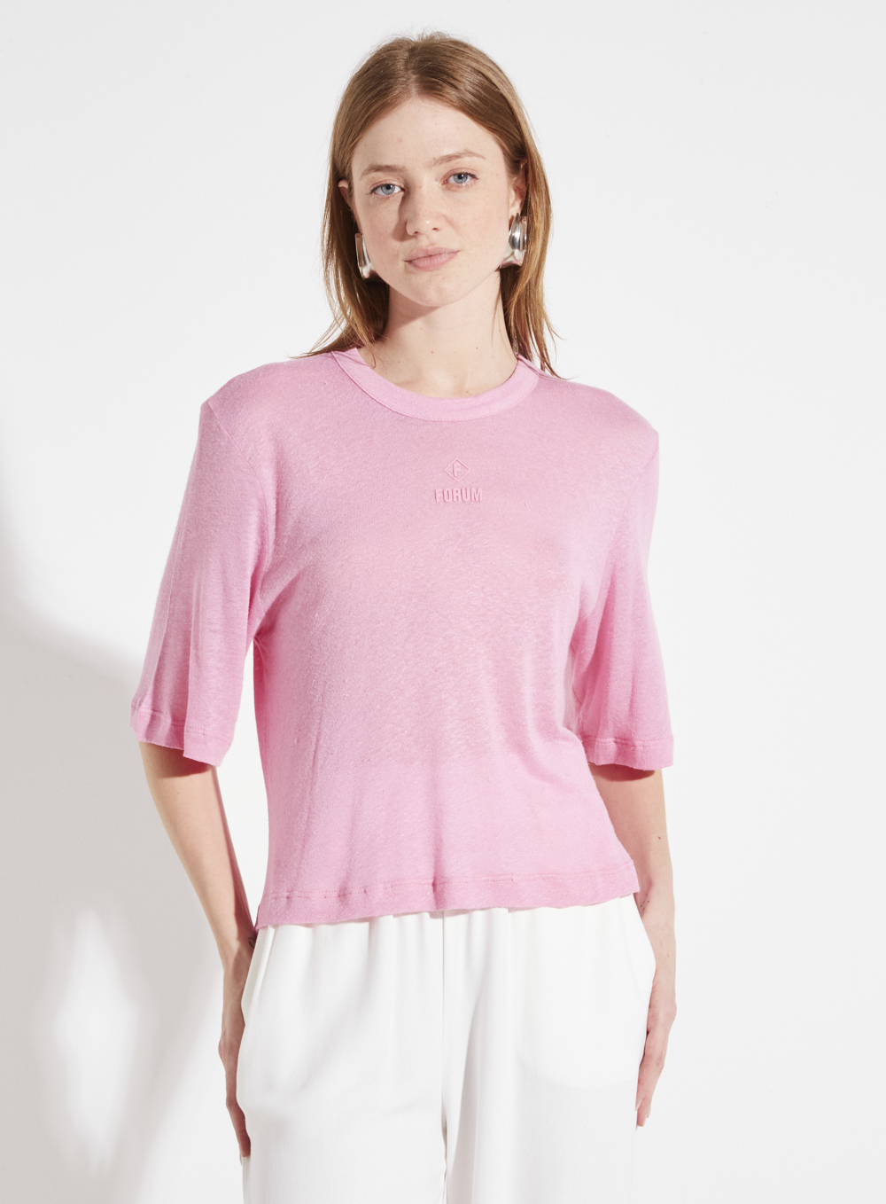 CAMISETA LINHO P ROSA GRACIOSO