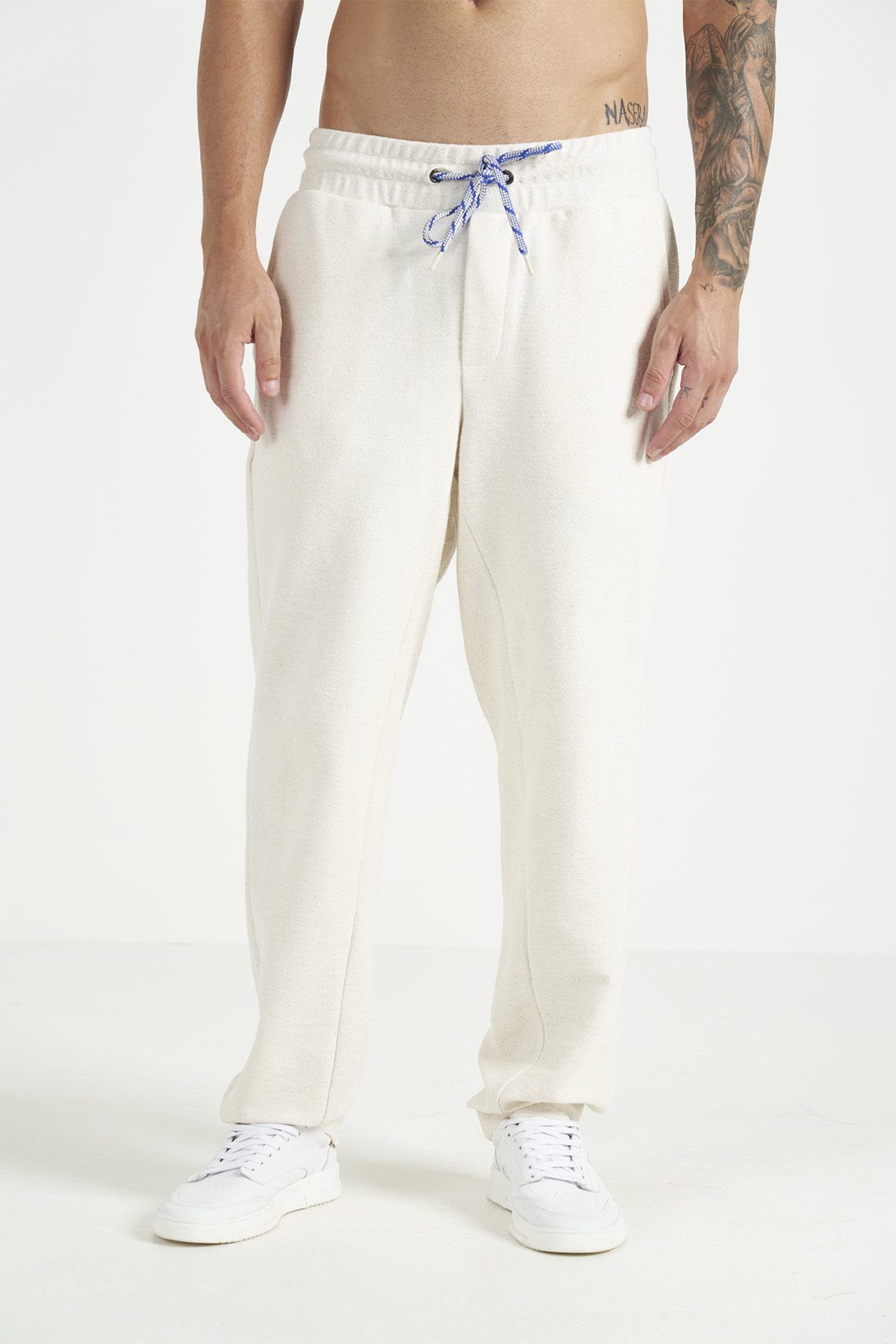 CALÇA MOLETOM LINHO GG OFF/MARROM