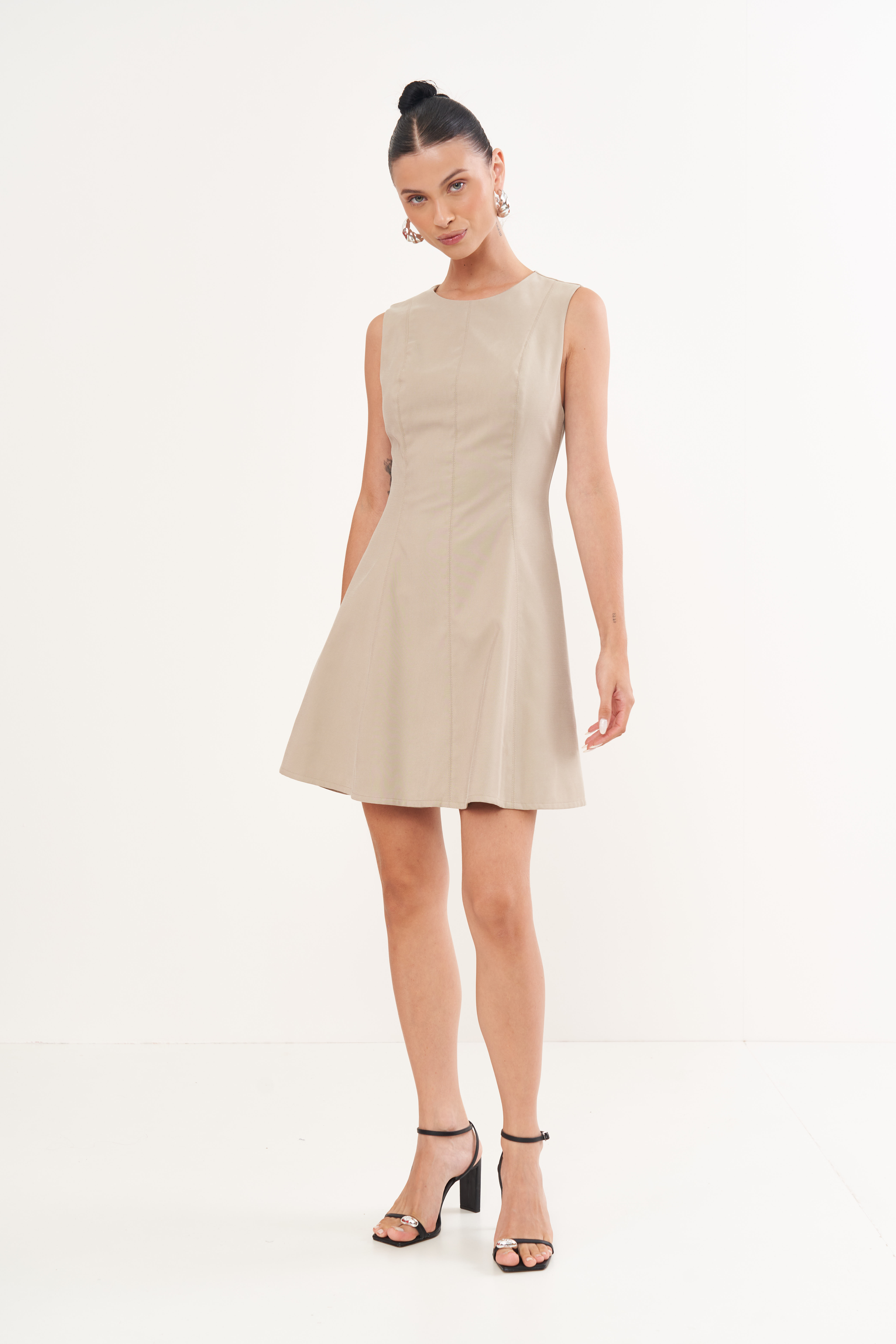 VESTIDO COLCCI G BEGE BISQUET