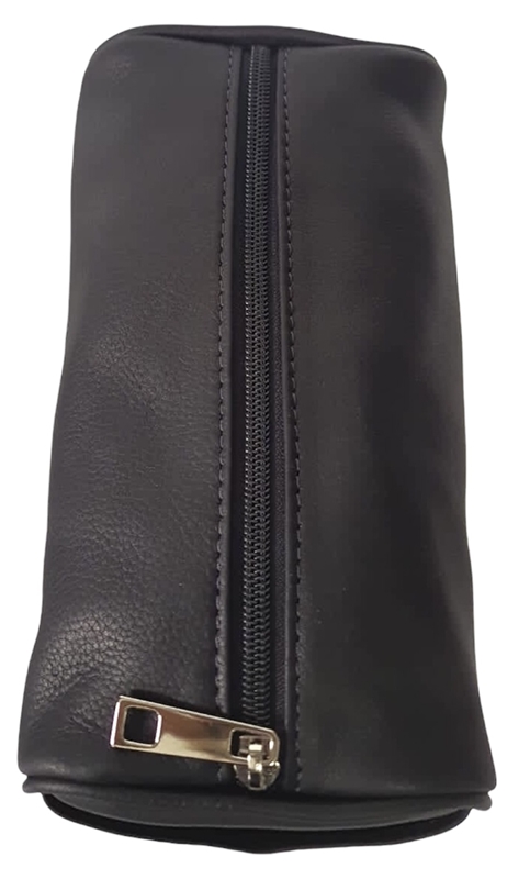 NECESSAIRE COURO COLCCI C/PLACA METAL U PRETO
