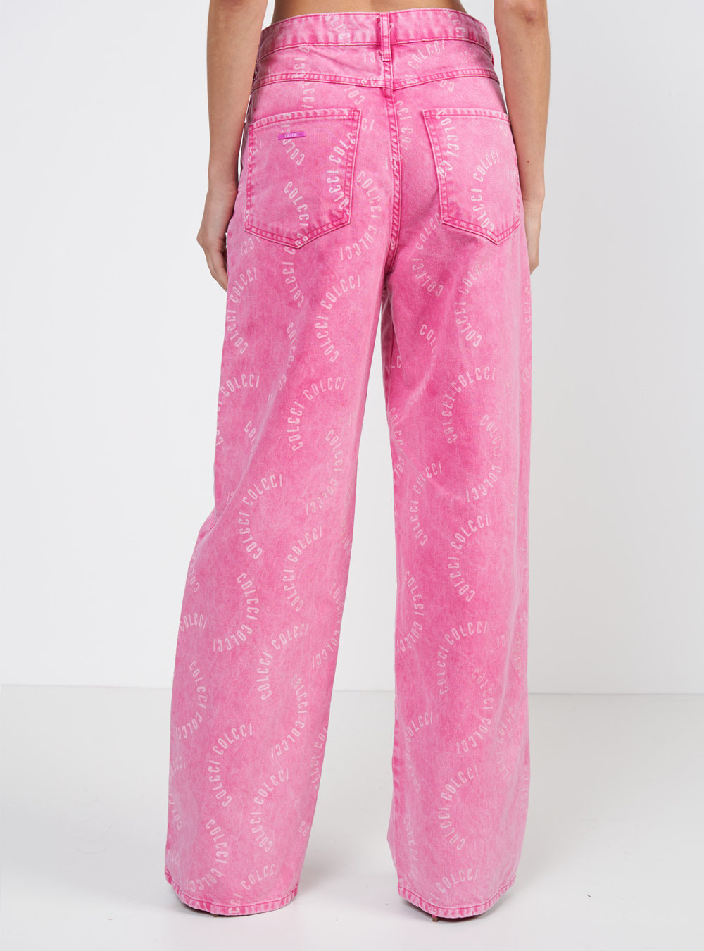 CALÇA SARJA BRUNA LOW ESTAMPADA 38 ROSA/ BRANCO