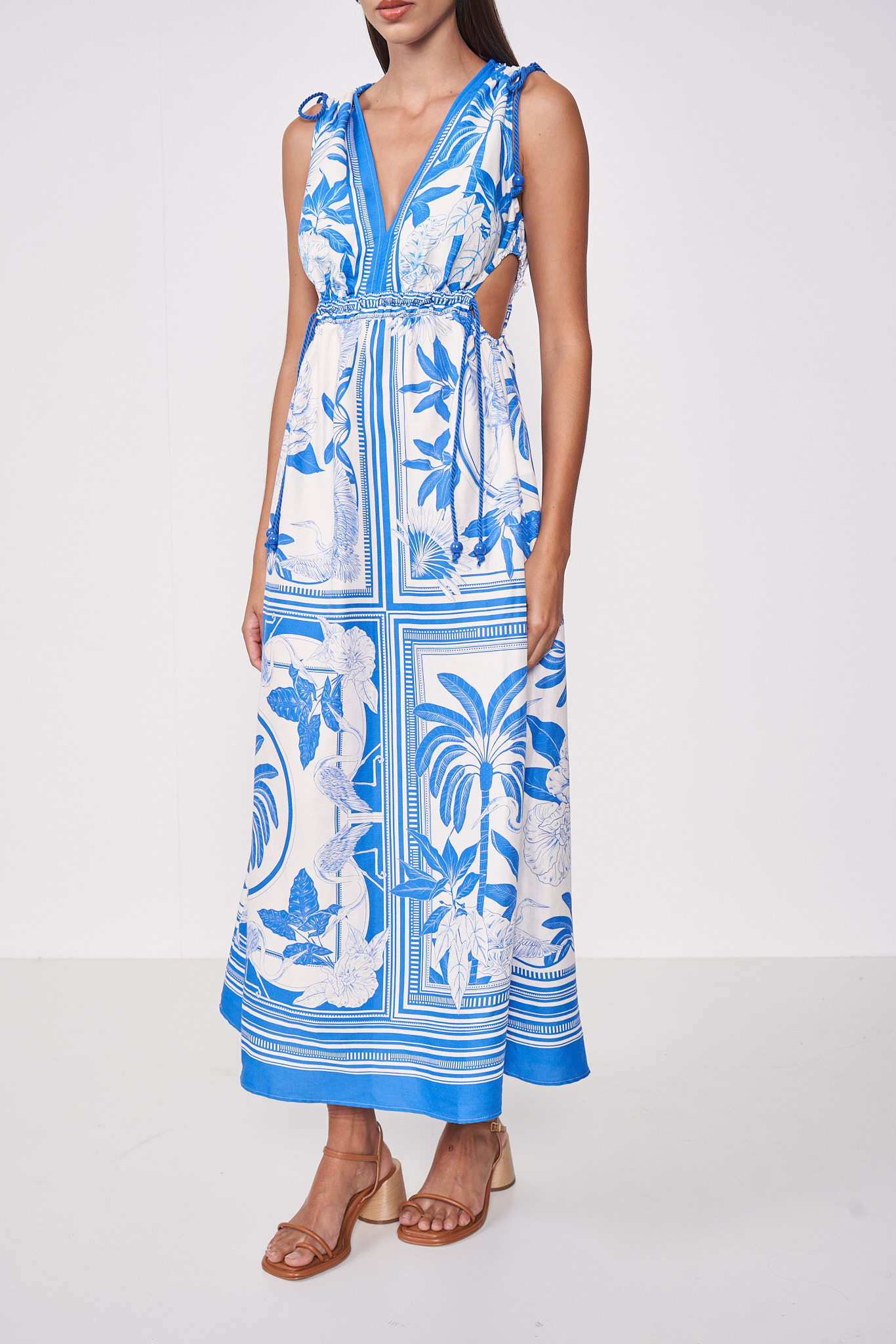 VESTIDO LINHO ESTAMPADO G LENÇO SONHAR II