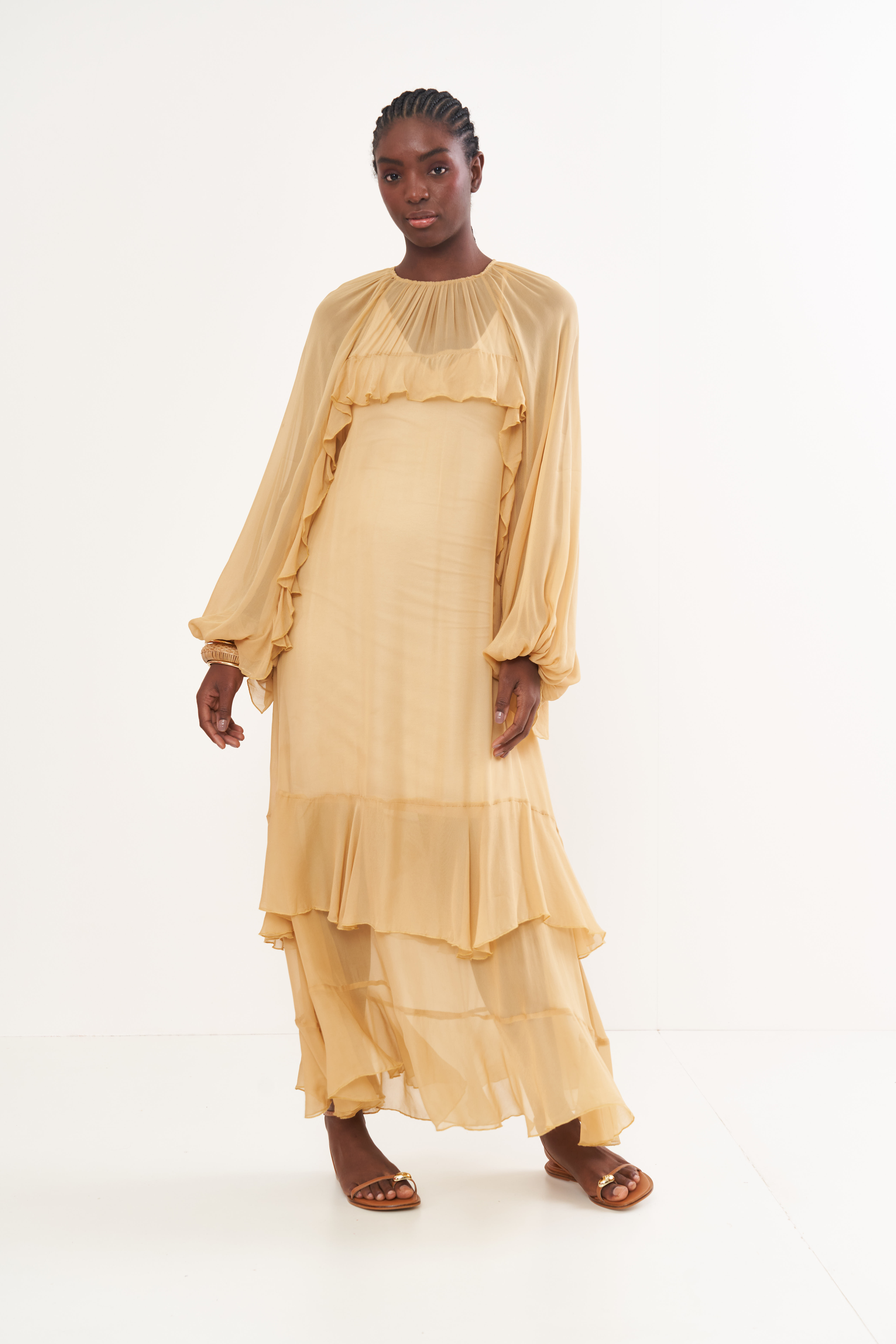 VESTIDO COLCCI P BEGE FLAVO