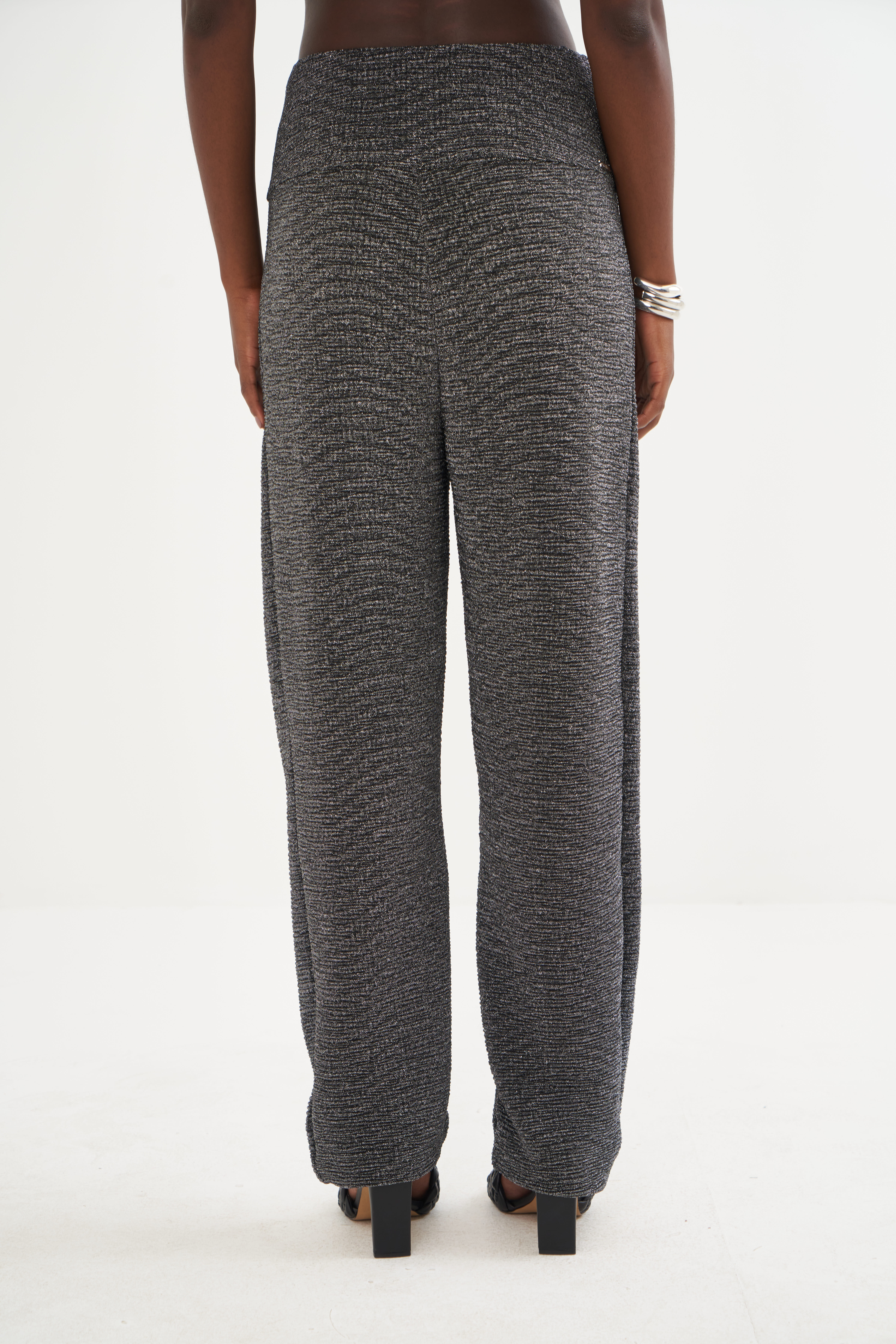 CALÇA METALIZADA PP PRETO/PRATA