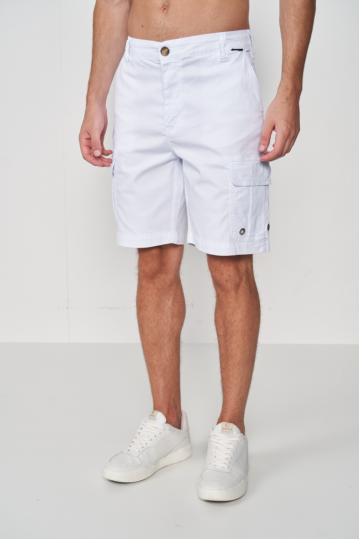 BERMUDA SARJA COMFY CARGO 38 BRANCO