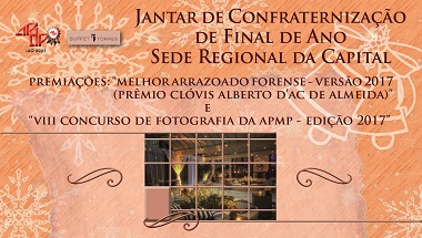 Jantar de Confraternização da Capital será no dia 30 de novembro e contará com premiações e apresentação musical