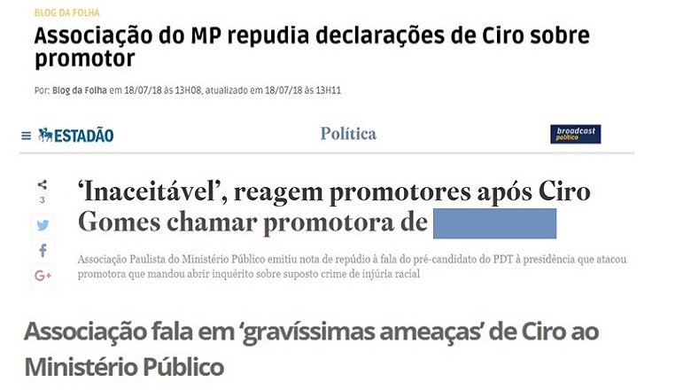 Mídia repercute Nota de Repúdio da APMP às declarações de Ciro Gomes