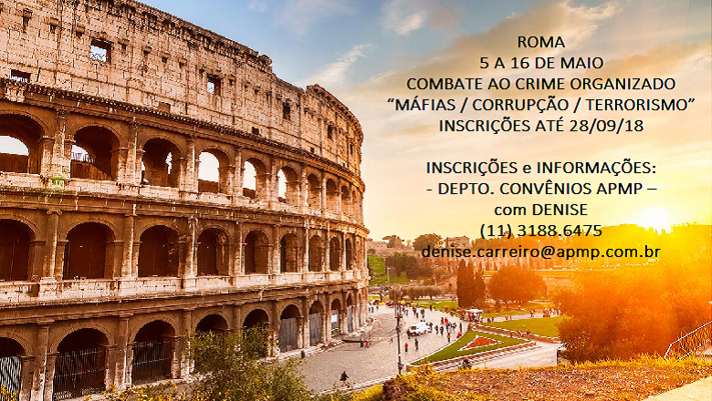 APMP apoia curso de combate ao crime organizado em Roma