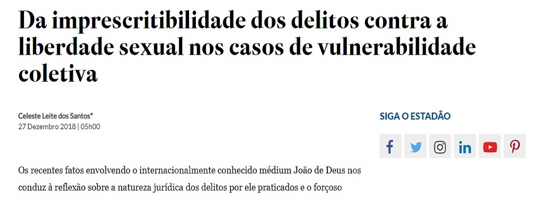 Estadão publica artigo de Promotora de Justiça