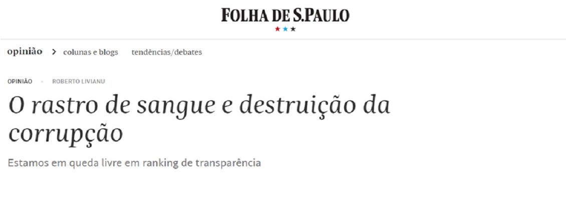 Promotor de Justiça publica artigo no site do jornal ‘Folha de S.Paulo’