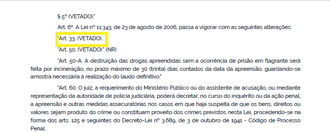 APMP é atendida e parágrafo da nova Lei de Drogas é vetado pela Presidência da República