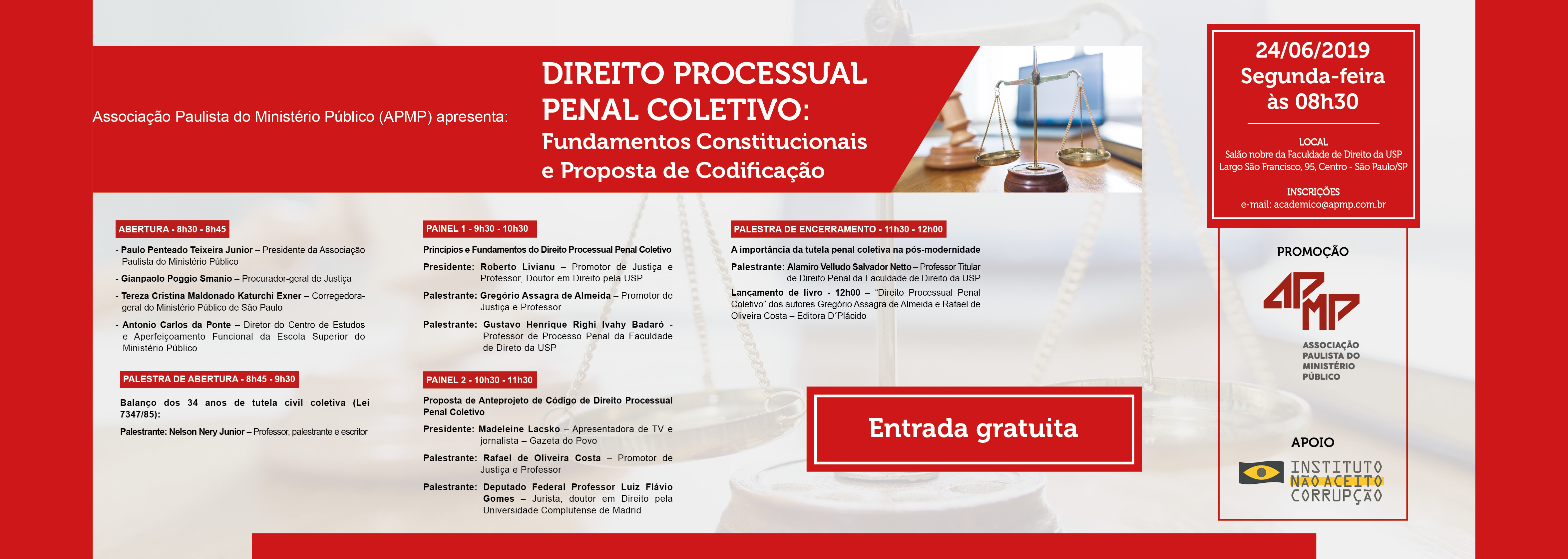APMP realizará evento sobre ‘Processo Penal Coletivo’