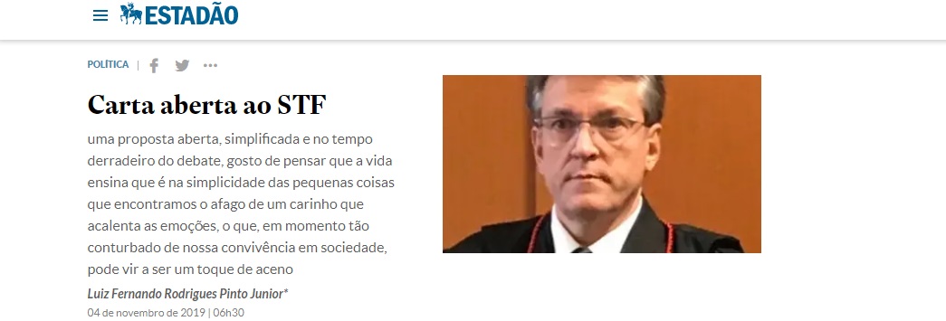 Blog do Estadão publica artigo do procurador de Justiça Luiz Fernando Rodrigues