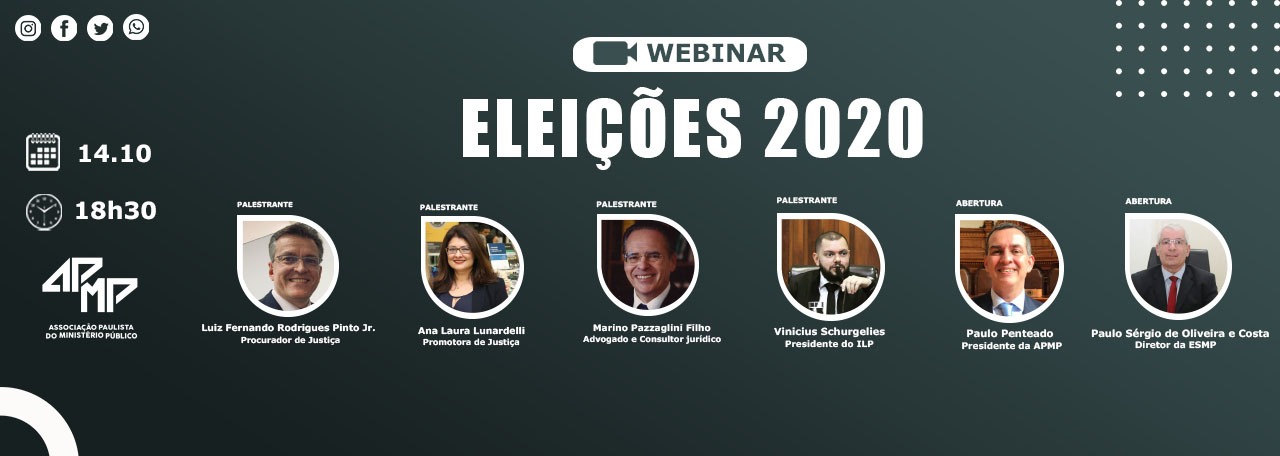 ‘Eleições 2020’ é tema principal dos seminários de outubro