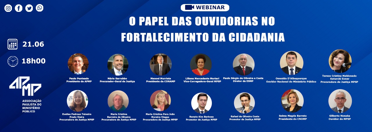 É hoje: APMP promove webinar sobre o papel das ouvidorias no fortalecimento da cidadania