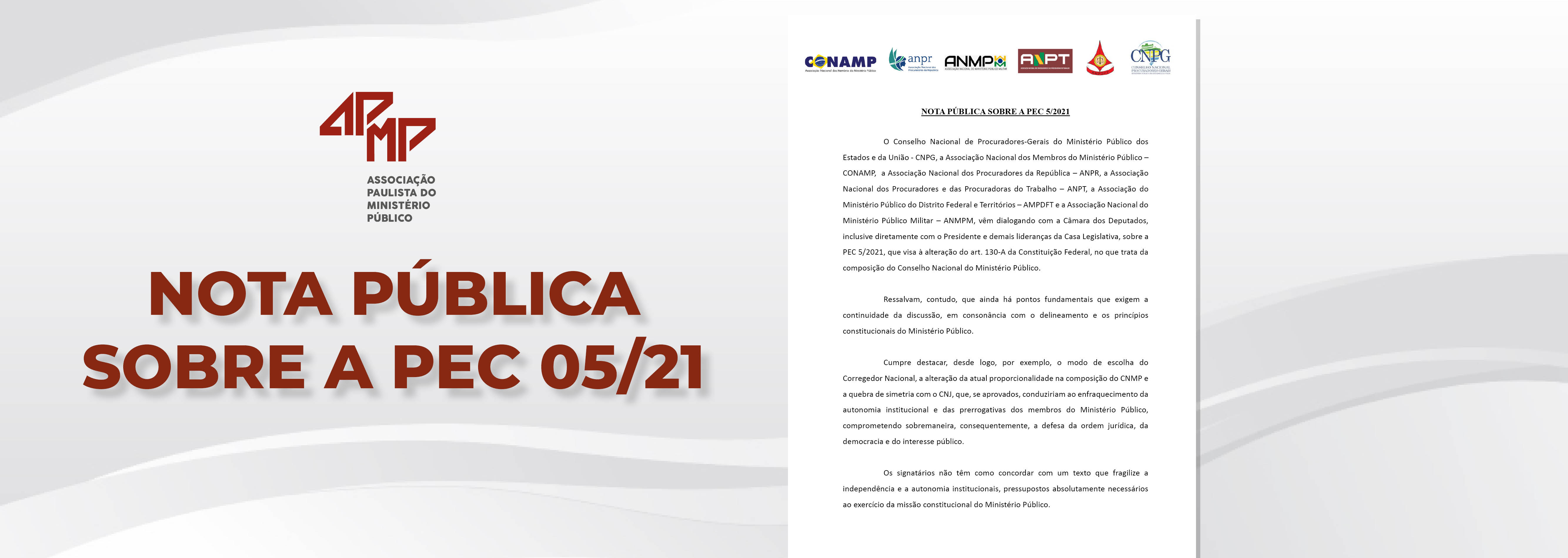 Ministério Público brasileiro defende a integral rejeição da PEC 5