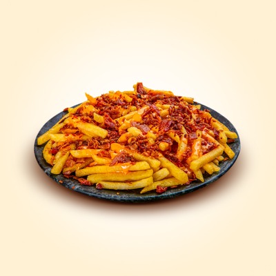 FRITAS COM CHEDDAR E BACON CROCANTE GRANDE