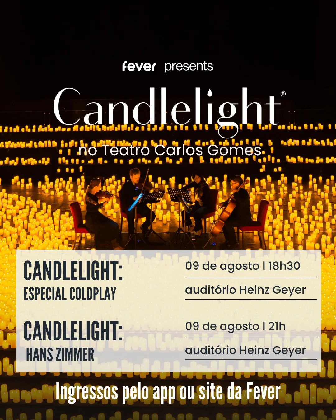 Concertos Candlelight – Coldplay & Hans Zimmer | Blumenau