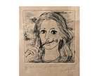 Marycia, Auto-Retrato - Ponta Seca. Tiragem: 68/111. Datado: 1973. Emoldurado com vidro. Pontos de fungo. Obra em São Paulo.