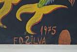 Chico da Silva (1910-1985),  - Escola do Pirambu. Óleo sobre Tela. Assinado: Centro Inferior e datado: 1975