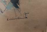 Di Cavalcanti (1897-1976), Mulher - Bico de Pena Aquarelado. Ass: C.I.D. Pontos de fungo no passepartout.