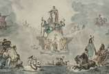 Jean-Baptiste Debret (1768-1848), "Donné au thé... - Gravura (com marcas do tempo). Datado: 1818