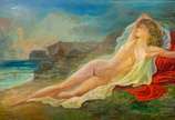 Isolda Hermes da Fonseca Chapman (1924), "Madru... - Óleo sobre tela. Med.: 60 X 90cm. Ano: 1992<br>