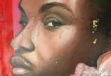 Lorena de Paula (LOLA), "Oromo" - Tinta acrílica, a óleo e spray sobre tela.