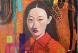 Lorena de Paula (LOLA), "Asuka" - Tinta acrílica, a óleo e spray sobre tela.