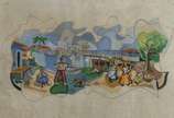 Di Cavalcanti (1897-1976),  - Óleo sobre Tela. Assinado C.I.D. Datado 1951. Com perícia completa do Escritório Givoa Art Consulting. Este magnífico painel foi um dos realizados pel