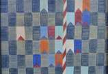 Alfredo Volpi (1896-1988), "Bandeirinhas" - Têmpera sobre tela. Ano 1970. Assinado no verso. Obra apresenta parecer técnico emitido pelo renomado Instituto Internacional Givoa Art Consulting.