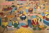 MANEZINHO ARAUJO (1913 - 1993), Canto de Feira - Óleo Sobre Tela. Ass: C.I.D. Intitulado: C.I.E. Datado:68. Obra em São Paulo.