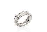 Anel em ouro branco 18k, com 4,80 ct de diamant... - Anel em ouro branco 18k, com 4,80 ct de diamantes, aro 13 e 9 g. 