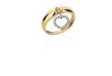 Anel em ouro amarelo 18k, com 0,12 ct de diaman... - Anel em ouro amarelo 18k, com 0,12 ct de diamantes, aro 17 e 3 g. Base R$ 4.100,00