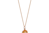 Gargantilha de 45 cm em ouro rosé 18k, com 0,25... - Gargantilha de 45 cm em ouro rosé 18k, com 0,25 ct de citrino e 1,6 g.