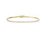 Pulseira riviera em ouro amarelo 18k, com 19 cm... - Pulseira riviera em ouro amarelo 18k, com 19 cm,  1,26 ct de diamantes e 6 g.