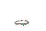 Anel em ouro branco 18k, com 0,10 ct de turmali... - Anel em ouro branco 18k, com 0,10 ct de turmalina paraíba, aro 17 e 1,5 g.