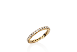 Anel em ouro amarelo 18k, com 0,93 ct de diaman... - Anel em ouro amarelo 18k, com 0,93 ct de diamantes, aro 17 e 2,3 g.