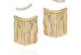 Par de brincos em ouro amarelo 18k, com 0,09 ct... - Par de brincos em ouro amarelo 18k, com 0,09 ct de diamantes, aprox. 3,5 cm e 7,3 g. 