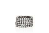 Anel maleável em ouro branco 18k, com 4,06 ct d... - Anel maleável em ouro branco 18k, com 4,06 ct de diamantes, aro 16 e 12,2 g. 