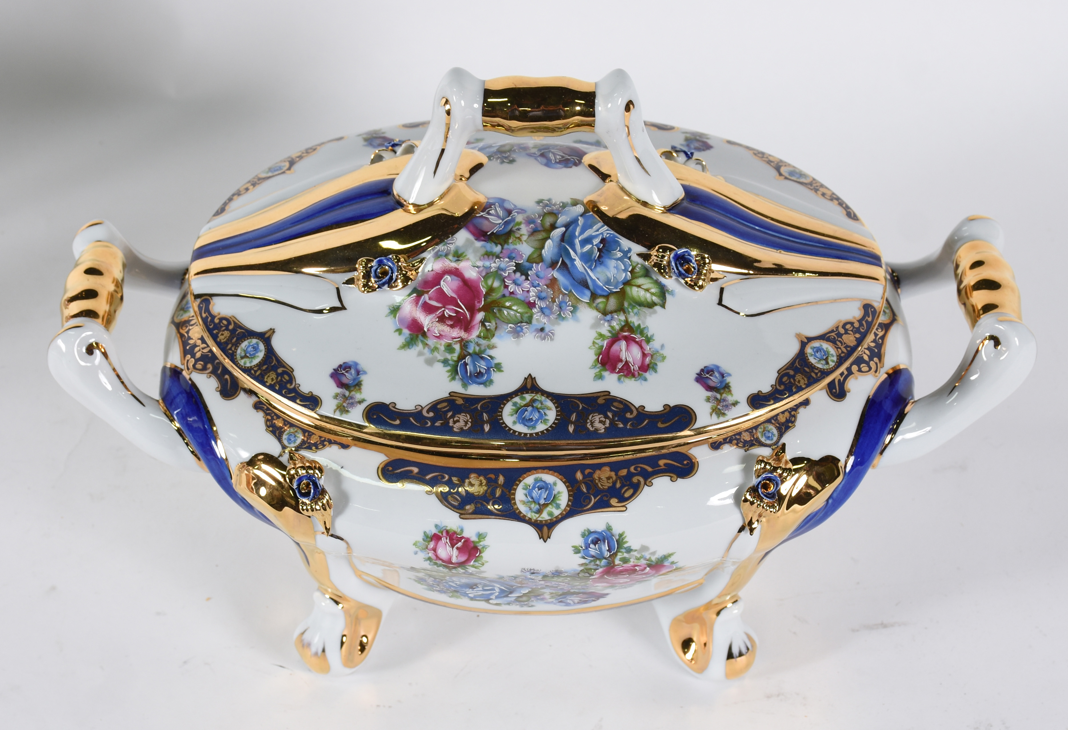 Sopeira de porcelana portuguesa Myrtus, decoração floral em... - foto 3 de 5
