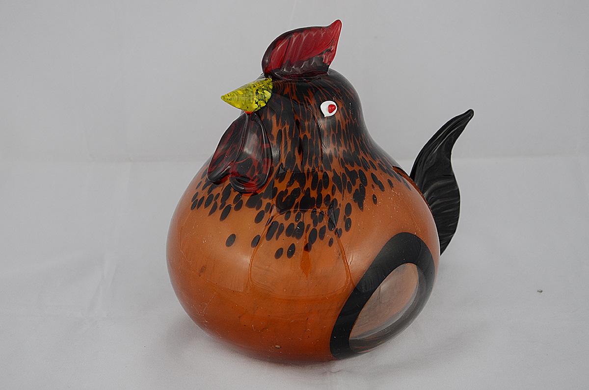 Galinha de murano. Altura 22 cm. - foto 1 de 2