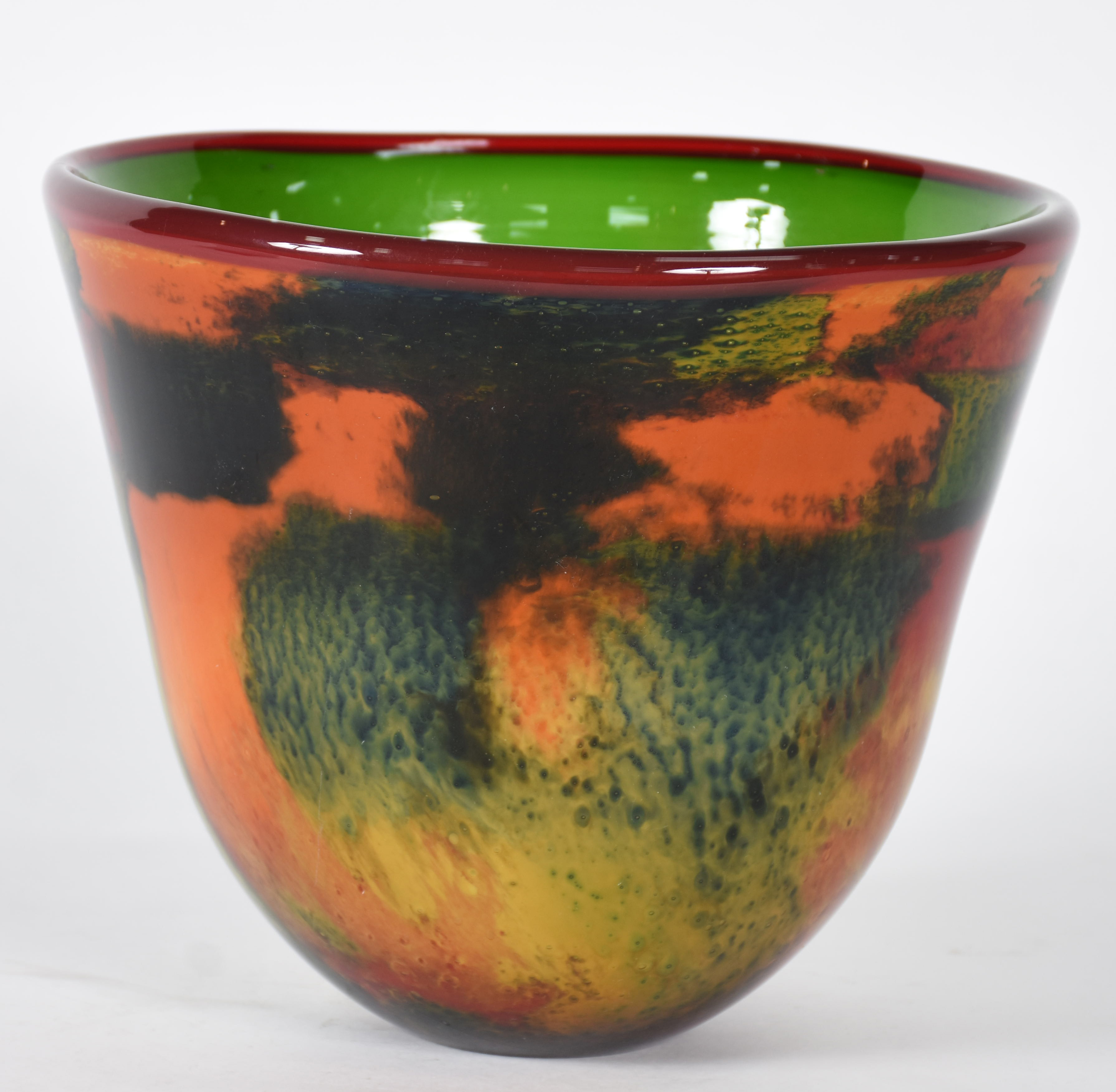 Cachepot de murano multicor interior na cor verde. - foto 1 de 3
