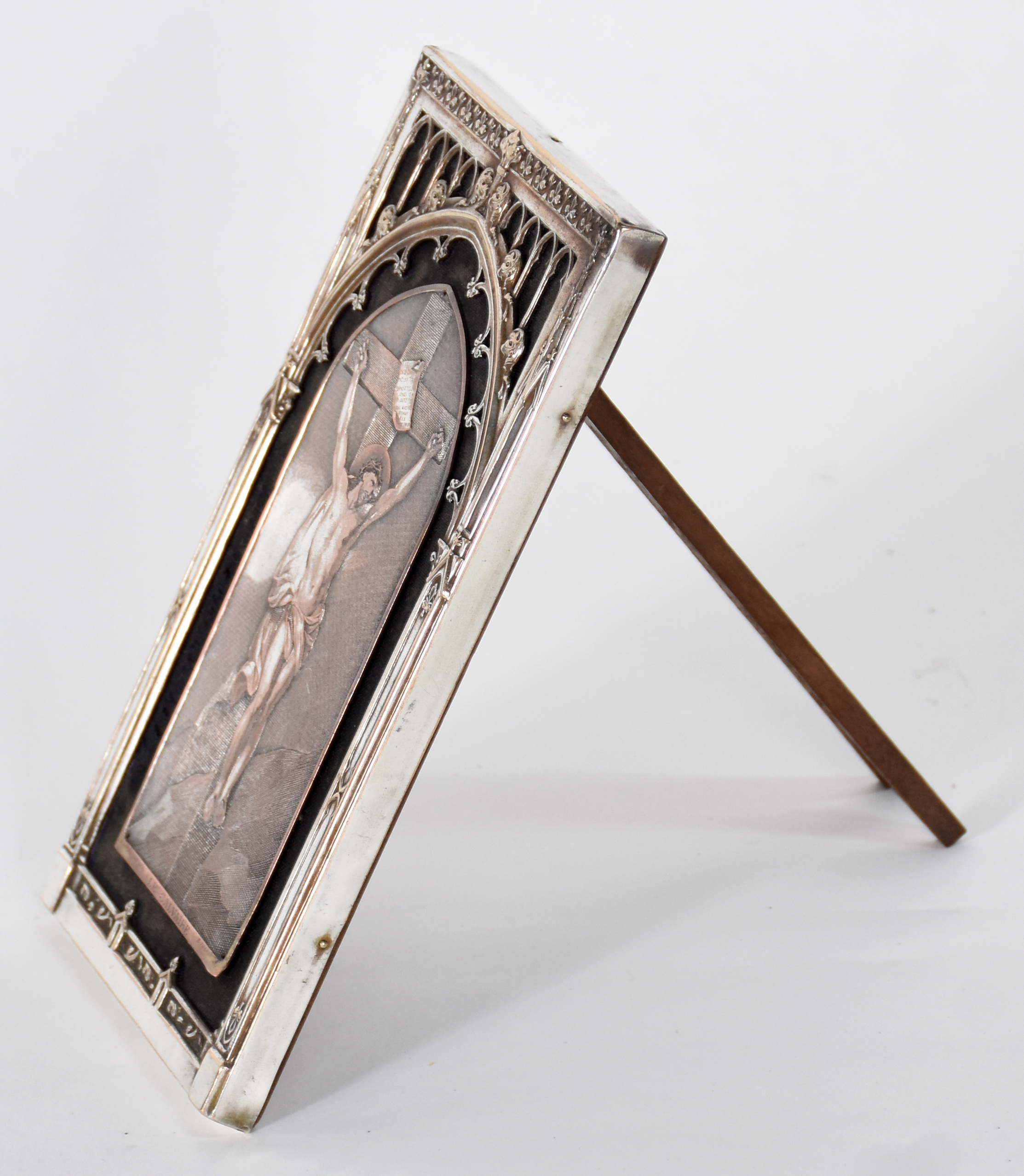 Placa sacra de metal frances, d'aprés Van Dyk, assinada B.Wicker Gr... - foto 2 de 5