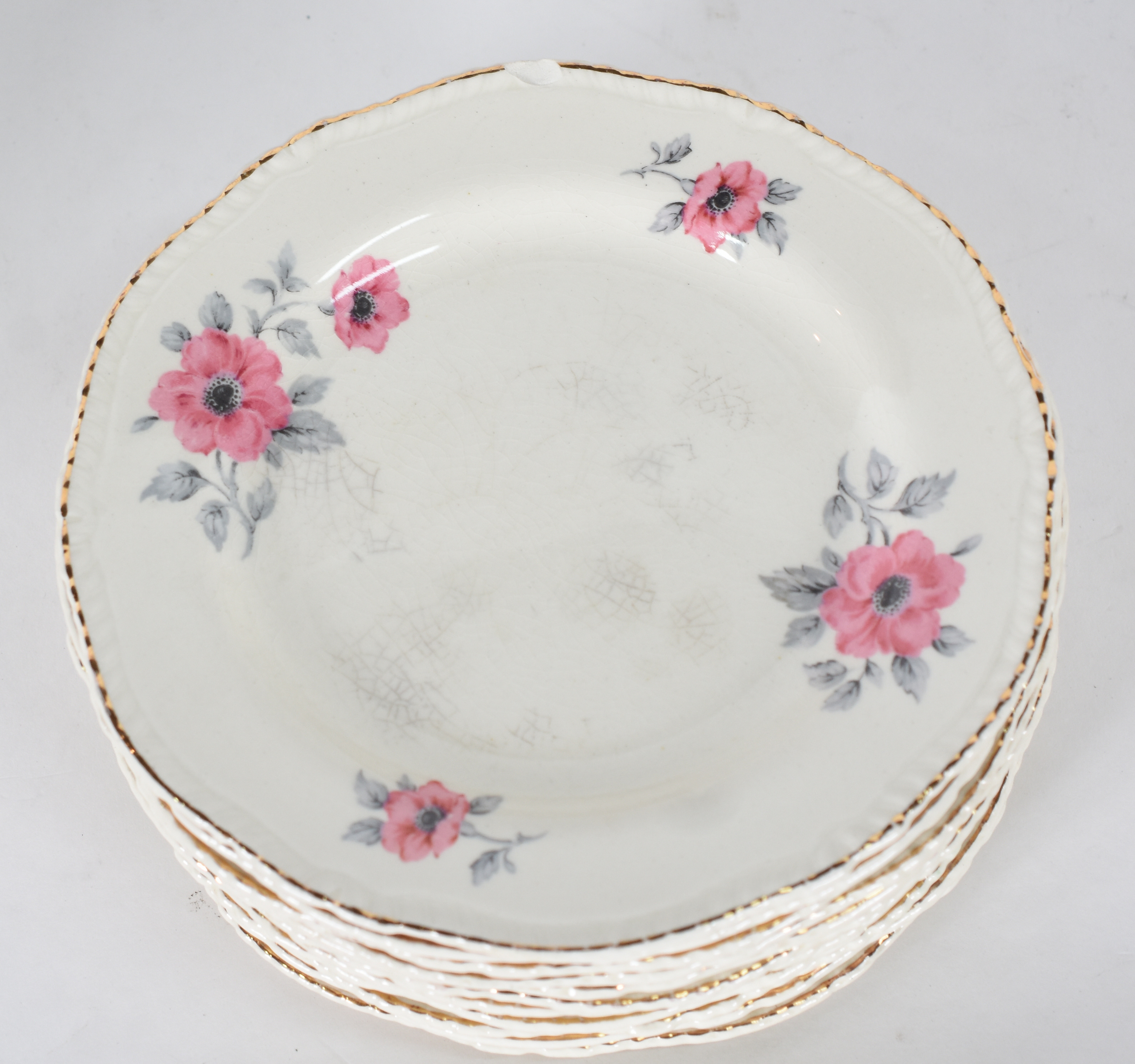 Aparelho de jantar de faiança inglesa, decoração floral em... - foto 4 de 6