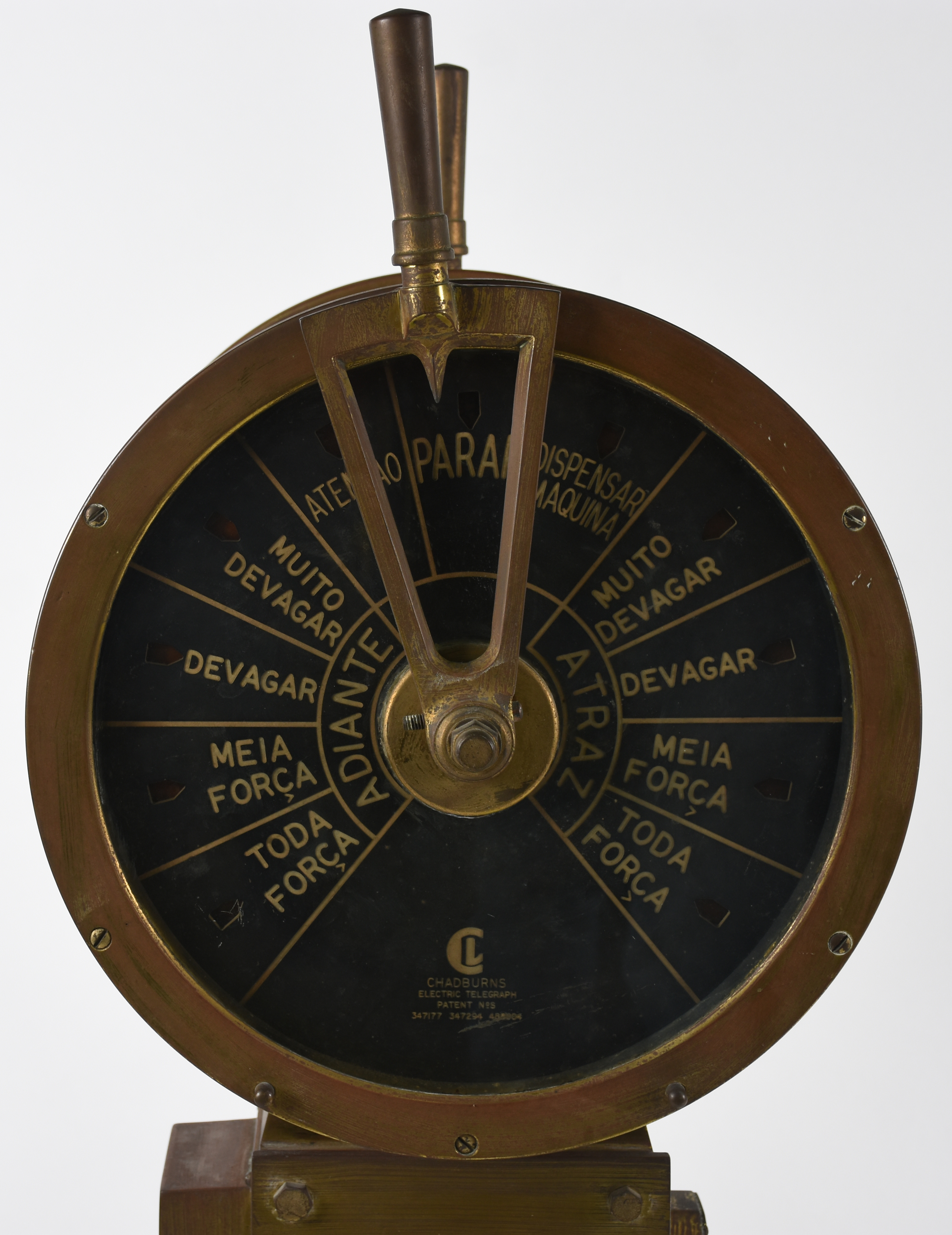 Telégrafo de casa de máquinas, original de navio antigo, década de... - foto 2 de 5