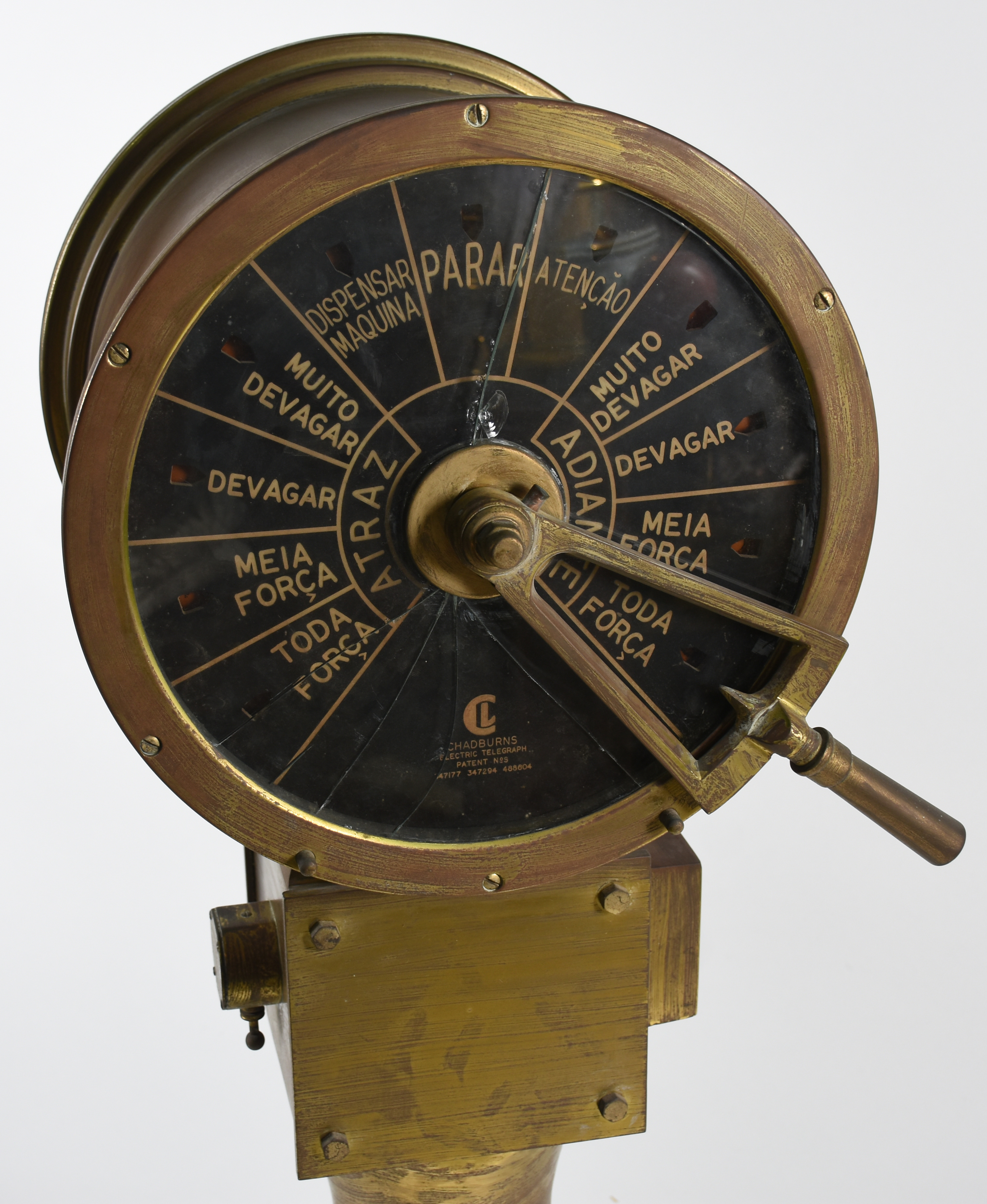 Telégrafo de casa de máquinas, original de navio antigo, década de... - foto 4 de 5