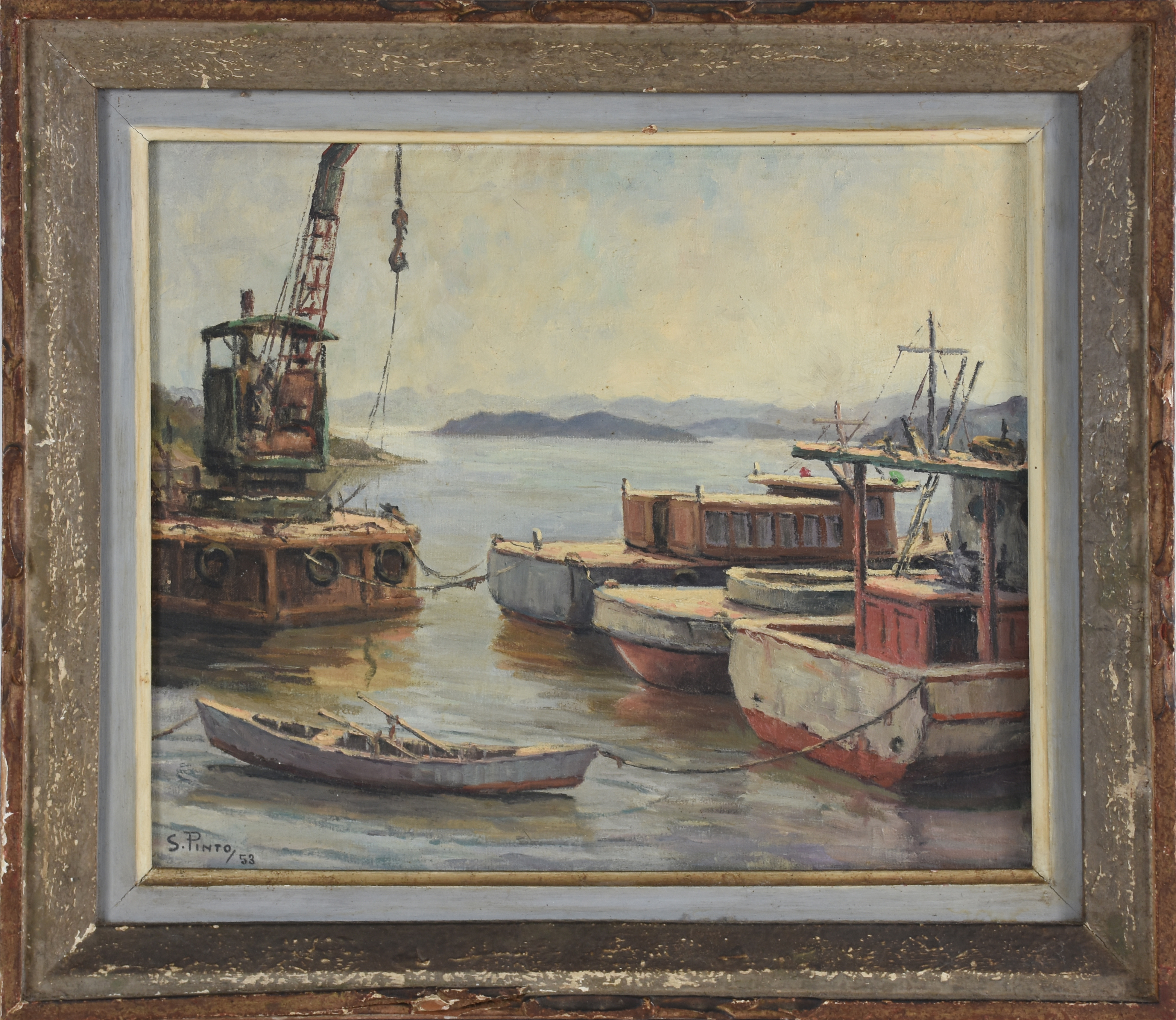 Sylvio Pinto (1918-1997), Marinha com barcos - foto 1 de 4